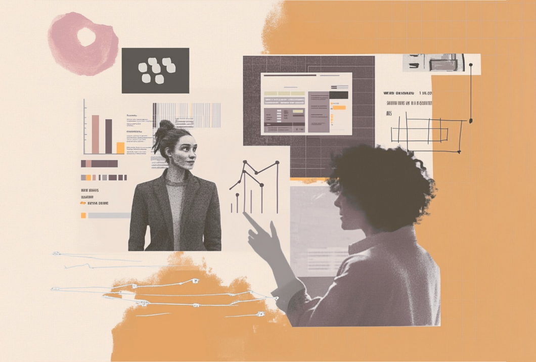 Business team analyzing research and development strategy.